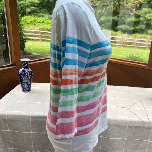 Multi Color stripped Talbots tee - Picture 3 of 6